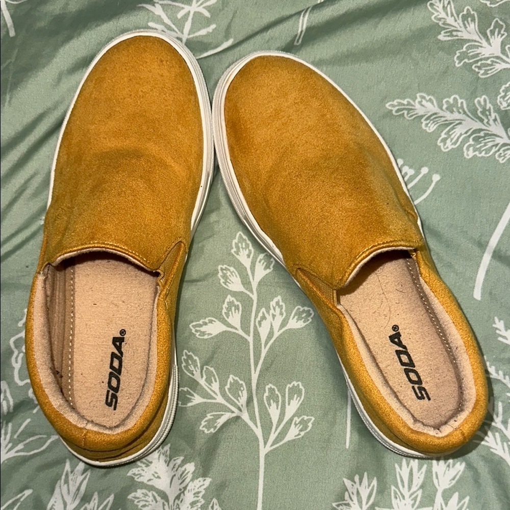 Soda Yellow Loafers Slip-Ons Casual Comfort